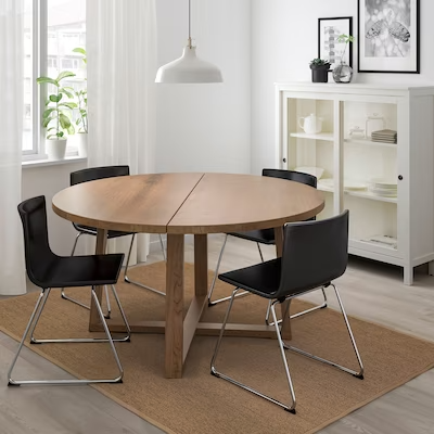 MÖRBYLÅNGA Table, oak veneer brown stained,