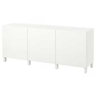 BESTÅ Storage combination with doors, white/Lappviken/Stubbarp white, 180x42x74 cm