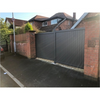 Canterbury Double Swing Flat Top Driveway Gate with Vertical Solid Infill 3750 x 1600mm Grey