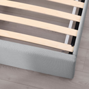 GLADSTAD Upholstered bed, 2 storage boxes, Kabusa light grey, Standard Double
