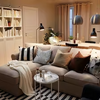 GRÖNLID 3-seat sofa with chaise longue, Sporda natural