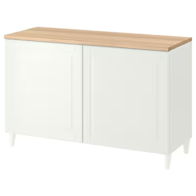 BESTÅ Storage combination with doors, white/Smeviken/Kabbarp white, 120x42x76 cm