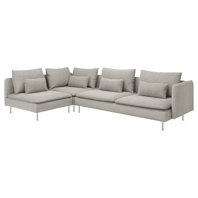 SÖDERHAMN Corner sofa, 4-seat, with open end/Viarp beige/brown