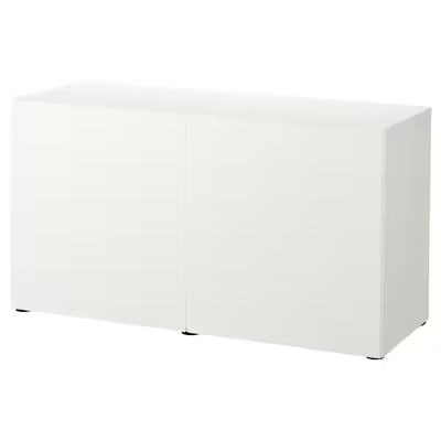 BESTÅ Storage combination with doors, white/Lappviken white, 120x42x65 cm