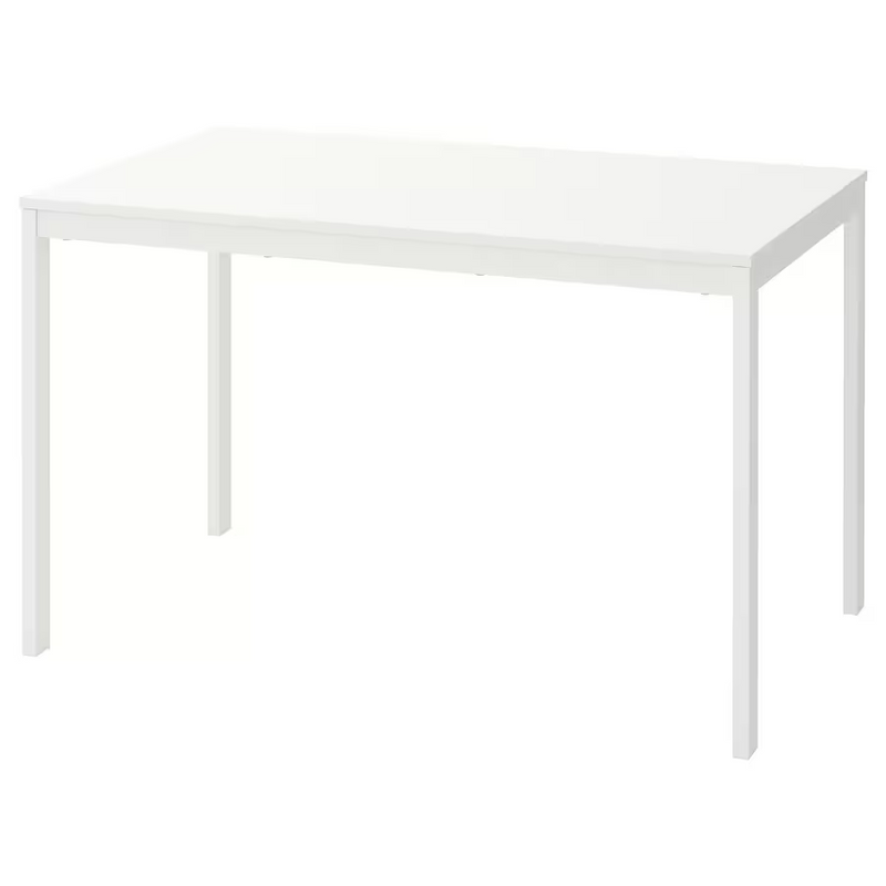 VANGSTA Extendable table, white, 120/180x75 cm