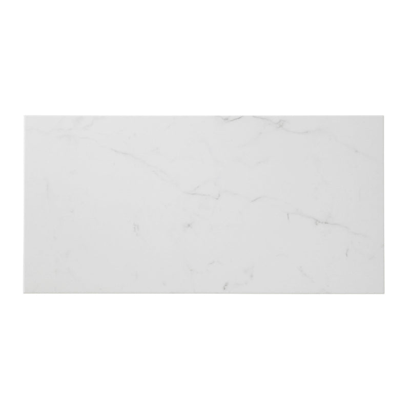 Elegance White Gloss Marble effect Ceramic Wall & floor Tile, Pack of 7, (L)600mm (W)300mm