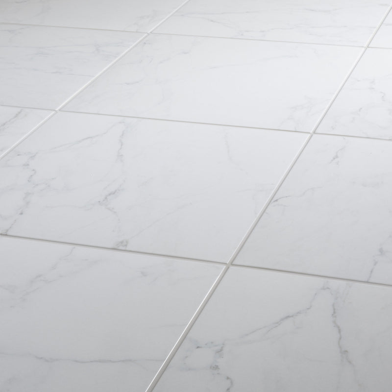 Elegance White Gloss Marble effect Ceramic Wall & floor Tile, Pack of 7, (L)600mm (W)300mm