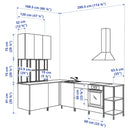 Corner kitchen, anthracite/white frame + Hoover Appliances + Installation