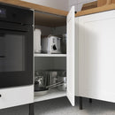 Corner kitchen, anthracite/white frame + Hoover Appliances + Installation