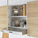 Corner kitchen, white/oak effect + Hoover Appliances + Installation