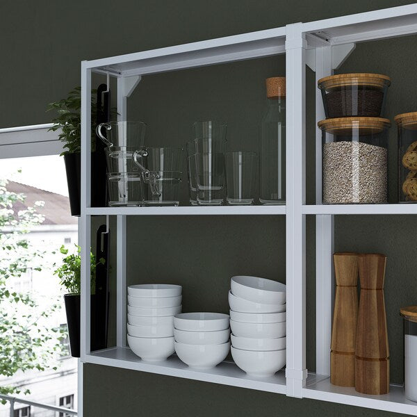Corner kitchen, white/oak effect+Bosch Appliances + Installation