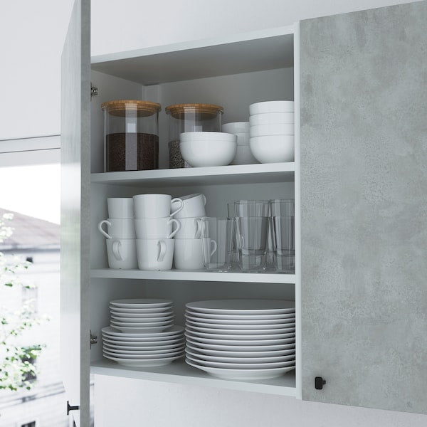 Kitchen, anthracite/concrete effect, 323x63.5x241 cm