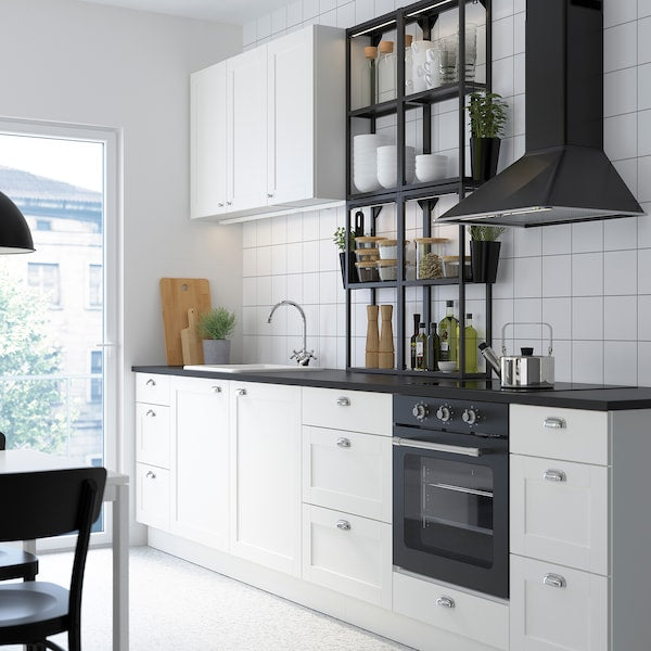 Kitchen, anthracite/white frame, 323x63.5x241 cm+ Bush Appliances + Installation