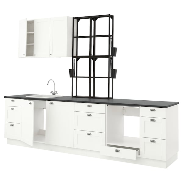 Kitchen, anthracite/white frame, 323x63.5x241 cm+ Bush Appliances + Installation