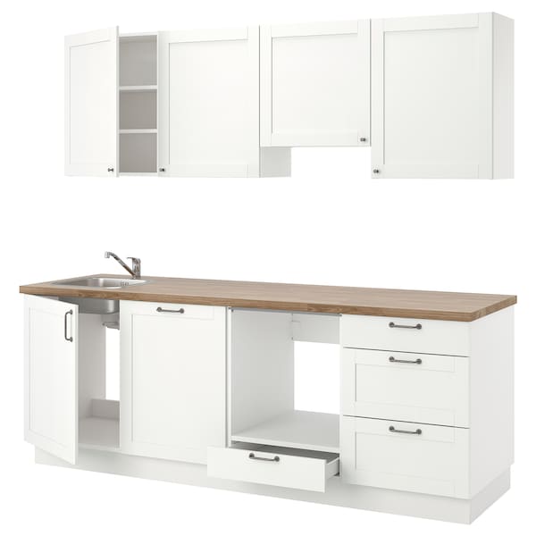 Kitchen, white frame, 243x63.5x222 cm +Bush Appliances + Installation