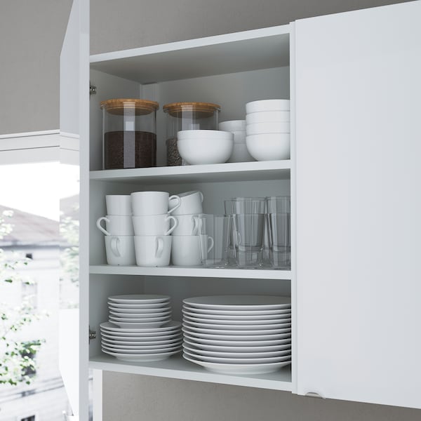 Kitchen, white/high-gloss white, 323x63.5x241 cm + Bush Appliances + Installation