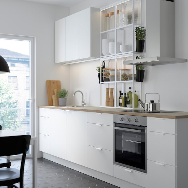 Kitchen, white, 323x63.5x241 cm + Bosch Appliances + Installation