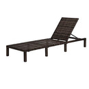 EVRE Brown Rattan Garden Padded Sun Lounger Sun Bed Day Bed Sun lounger