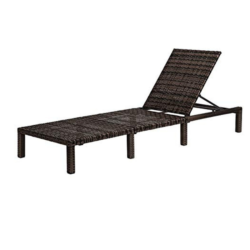 EVRE Brown Rattan Garden Padded Sun Lounger Sun Bed Day Bed Sun lounger