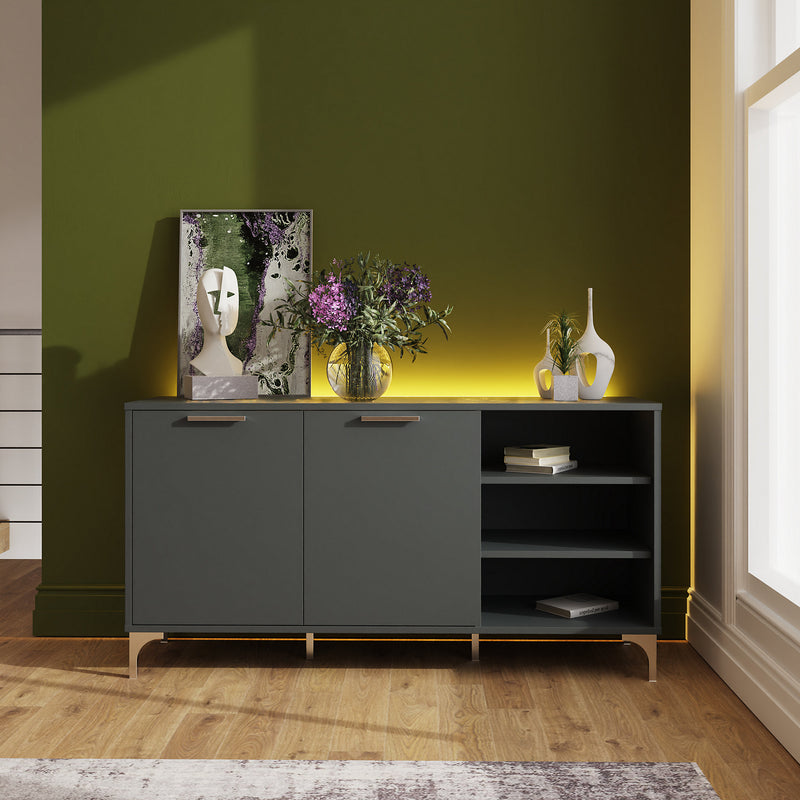 Frank Olsen Ouverte grey sideboard with LED mood lighting