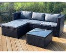 Garden Store Direct Victoria Modular 3 Piece Corner Lounge Chaise Set Black