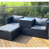 Garden Store Direct Victoria Modular 3 Piece Corner Lounge Chaise Set Black