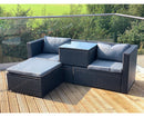 Garden Store Direct Victoria Modular 3 Piece Corner Lounge Chaise Set Black