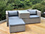 Garden Store Direct Victoria Modular 3 Piece Corner Lounge Chaise Set Grey