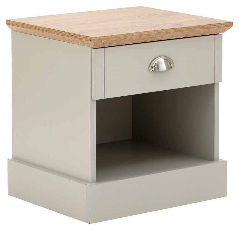 GFW Kendal 1 Drawer Bedside Grey x 2