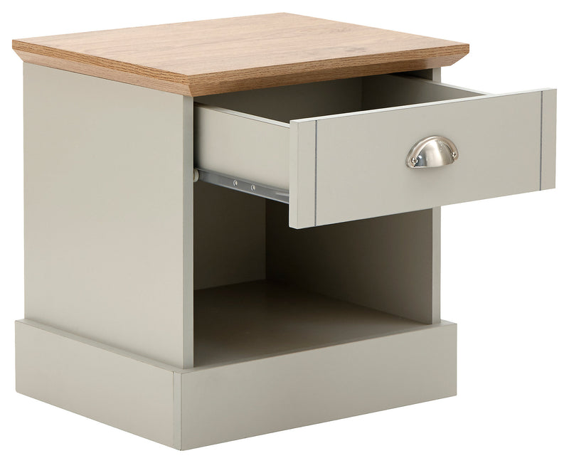 GFW Kendal 1 Drawer Bedside Grey