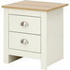 GFW Lancaster 2 Drawer Bedside Cream x 2