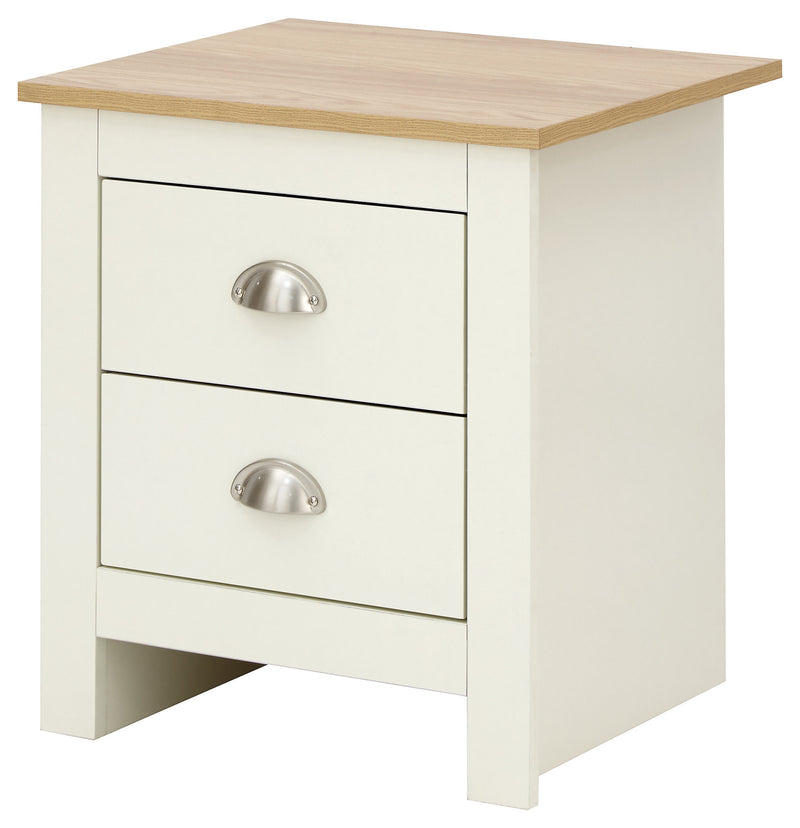 GFW Lancaster 2 Drawer Bedside Cream