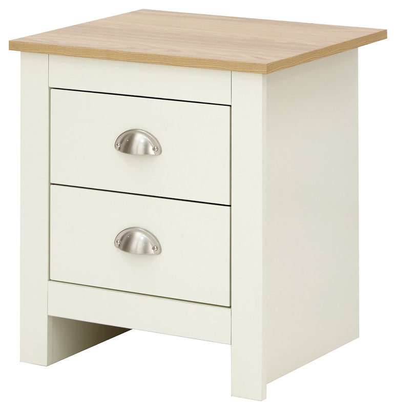 GFW Lancaster 2 Drawer Bedside Cream x 2