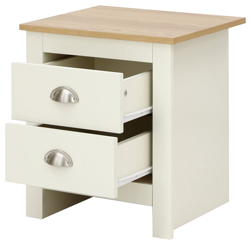 GFW Lancaster 2 Drawer Bedside Cream