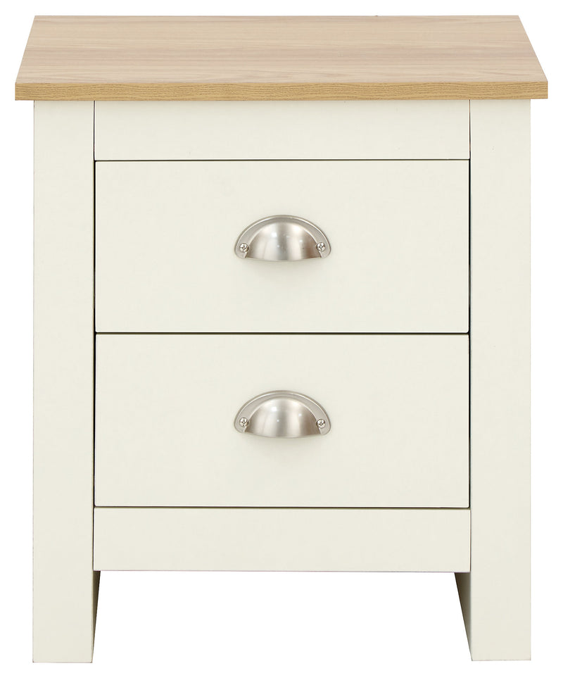 GFW Lancaster 2 Drawer Bedside Cream