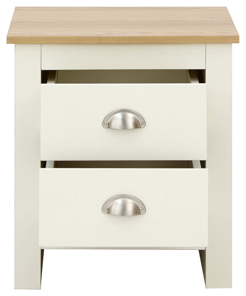 GFW Lancaster 2 Drawer Bedside Cream