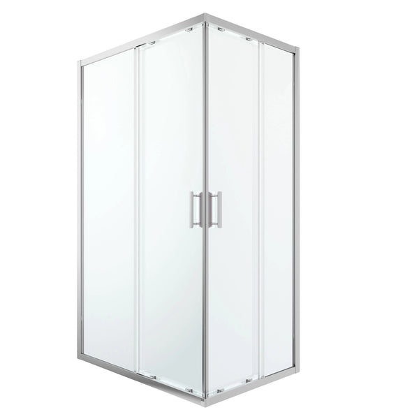GoodHome Beloya Rectangular Shower enclosure with Corner entry double sliding door (W)1200mm (D)800mm