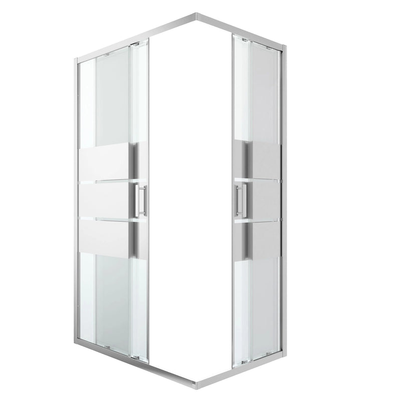 GoodHome Beloya Rectangular Shower enclosure with Corner entry double sliding door (W)1200mm (D)800mm