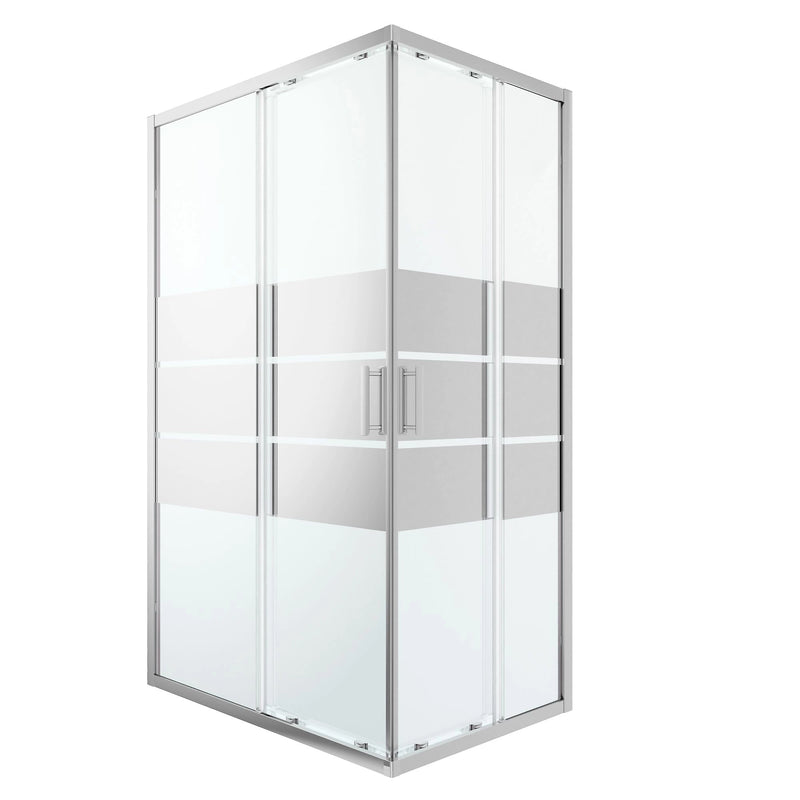 GoodHome Beloya Rectangular Shower enclosure with Corner entry double sliding door (W)1200mm (D)800mm