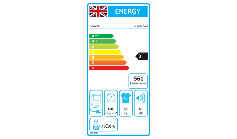 Hoover HLEC8LG-80 8KG Condenser Tumble Dryer - White956/8062