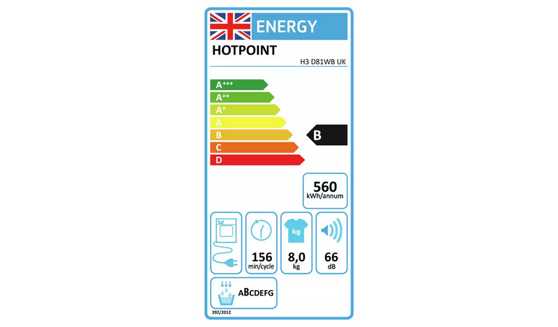 Hotpoint H3D81WBUK 8KG Condenser Tumble Dryer - White952/2589