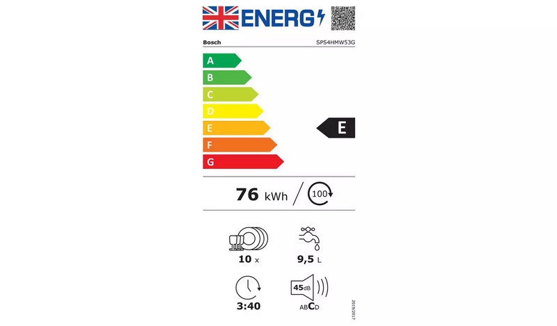 Bosch SPS4HMW53G Slimline Dishwasher - White825/7202