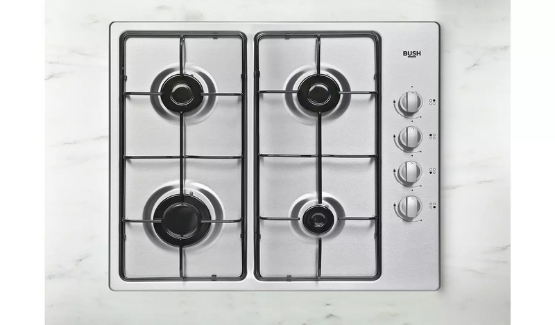 Bush DHG60GNSS Gas Hob - Stainless Steel918/8356