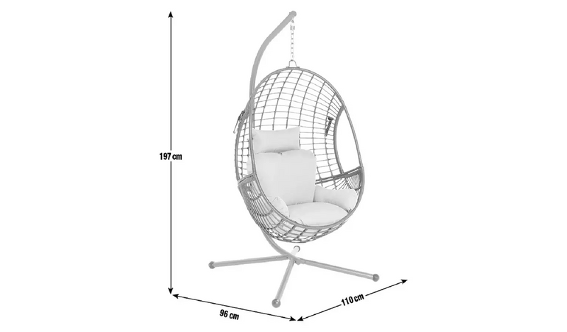 Argos Home Jaye Hanging Egg Chair – Grey 886/7063