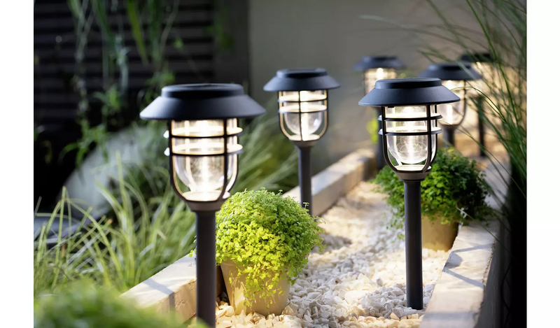 Garden by Sainsbury's Set of 6 Caged Stake Solar Lights940/2290