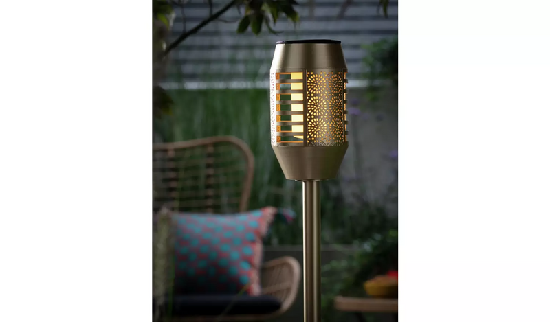 Garden by Sainsbury's Metal Dancing Flame Torch Solar Lights881/8304