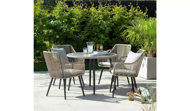 Habitat Malta 4 Seater Patio Set - Natural898/1671