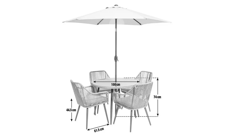 Habitat Malta 4 Seater Patio Set - Natural898/1671