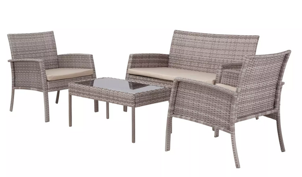 Argos Home Lucia 4 Seater Rattan Effect Sofa Set - Grey312/0004