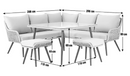 Habitat Malta 6 Seater Steel Corner Dining Set - Natural225/8032